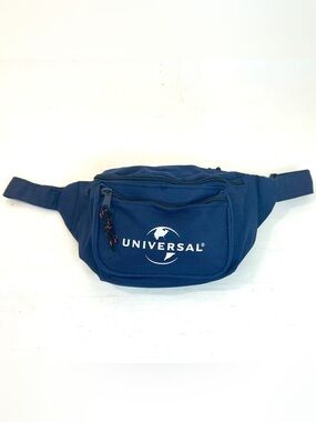 Vintage 90s Universal Studios Fanny Pack Bag Crossbody Navy Blue Adjustable